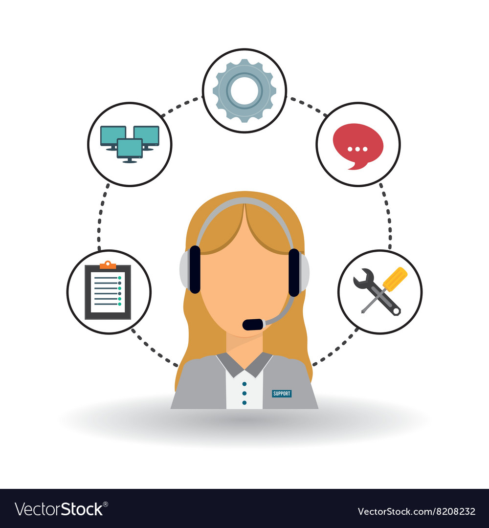Technical service and call center icon design