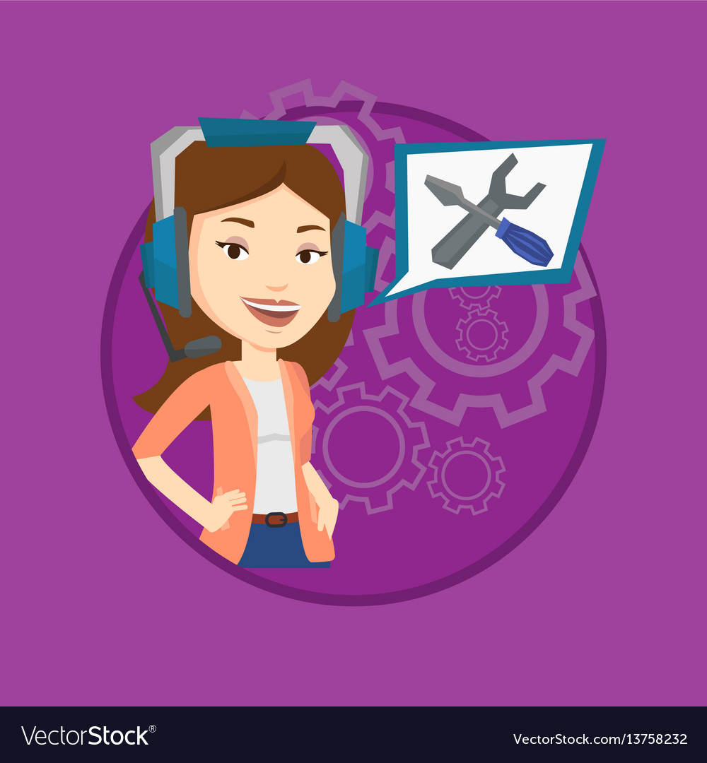 Technical support operator vector image Technical support operator