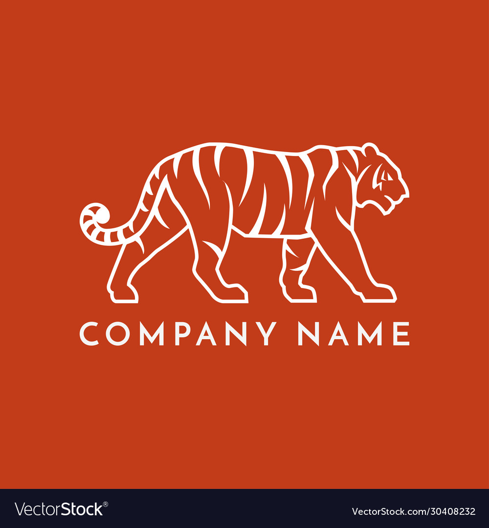 Tiger Logo Design In Thin Line Style Vector, A Lineal Icon Depicting Bengal  Tiger On White Background, Vector Illustration By Flat Icon And Dribbble,  Behance Hd PNG and Vector with Transparent Background