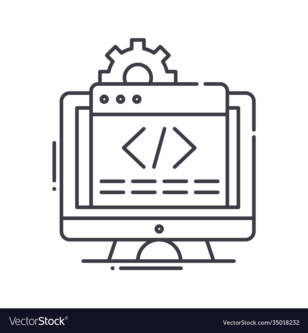 Web developer icon linear isolated vector image Web developer icon linear isolated