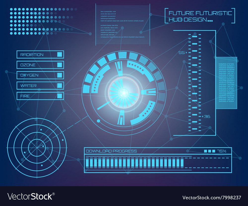 Abstract future concept futuristic virtual Vector Image