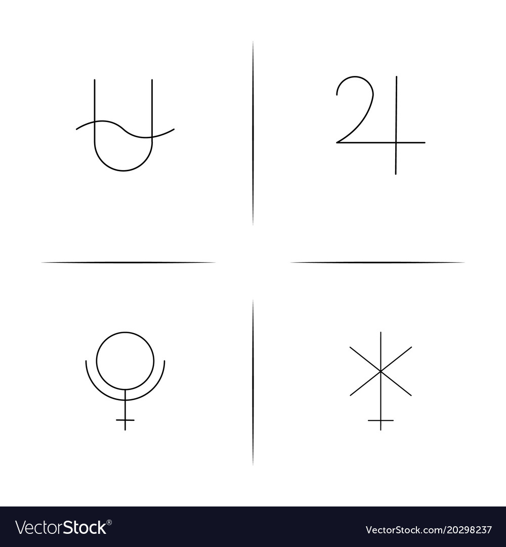 Astrology simple linear icon setsimple outline