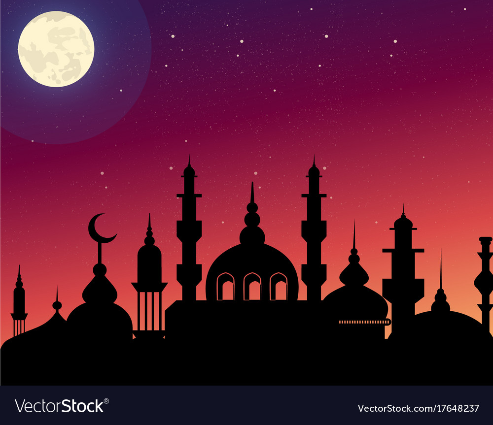 Beautiful silhouette arabic Royalty Free Vector Image