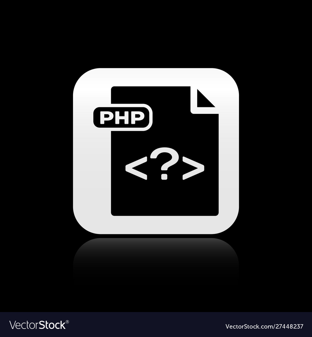 Black php file document download button icon vector image Black php file document download button icon