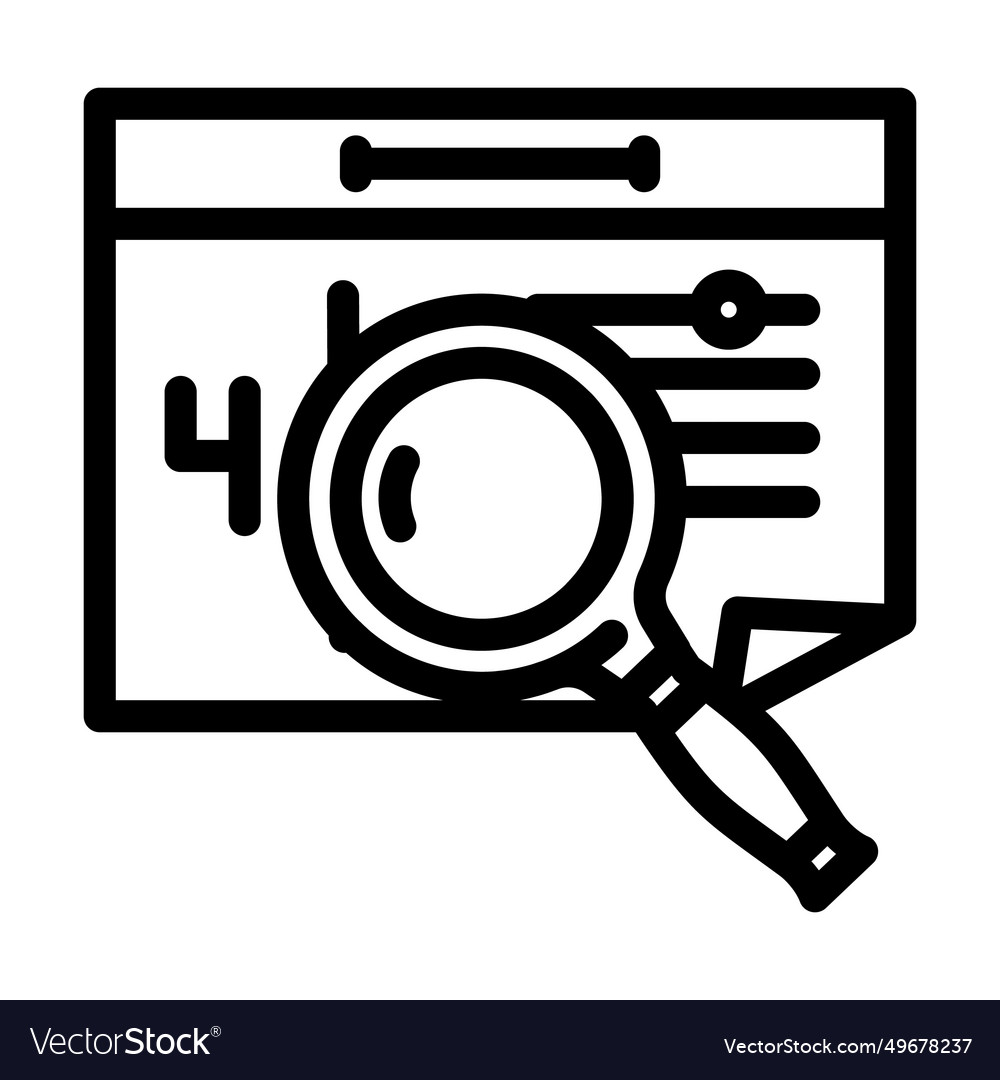 Calendar search magnifying glass line icon Vector Image