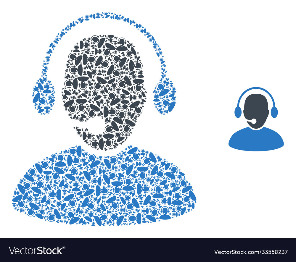 Call center worker recursion composition self vector image Call center worker recursion composition self