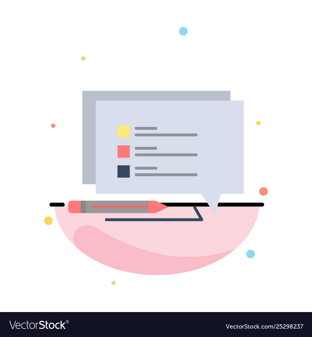 Chat sms message write abstract flat color icon