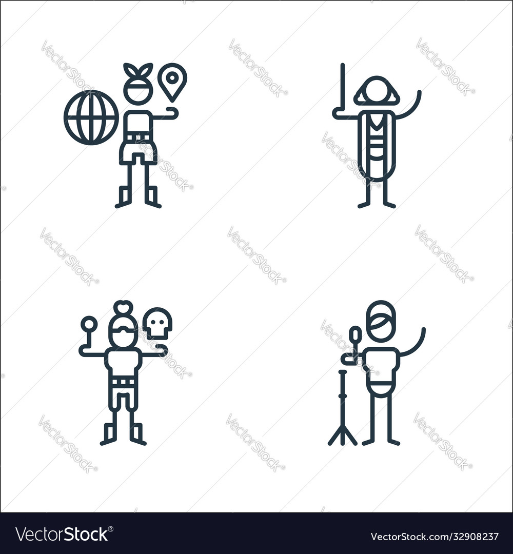 General arts line icons linear set quality Vector Image General arts line icons linear set quality
