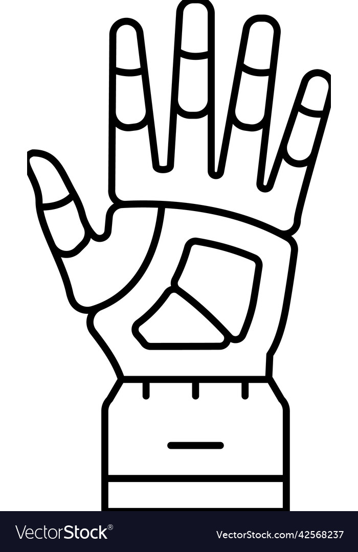 Hand robot line icon vector image Hand robot line icon