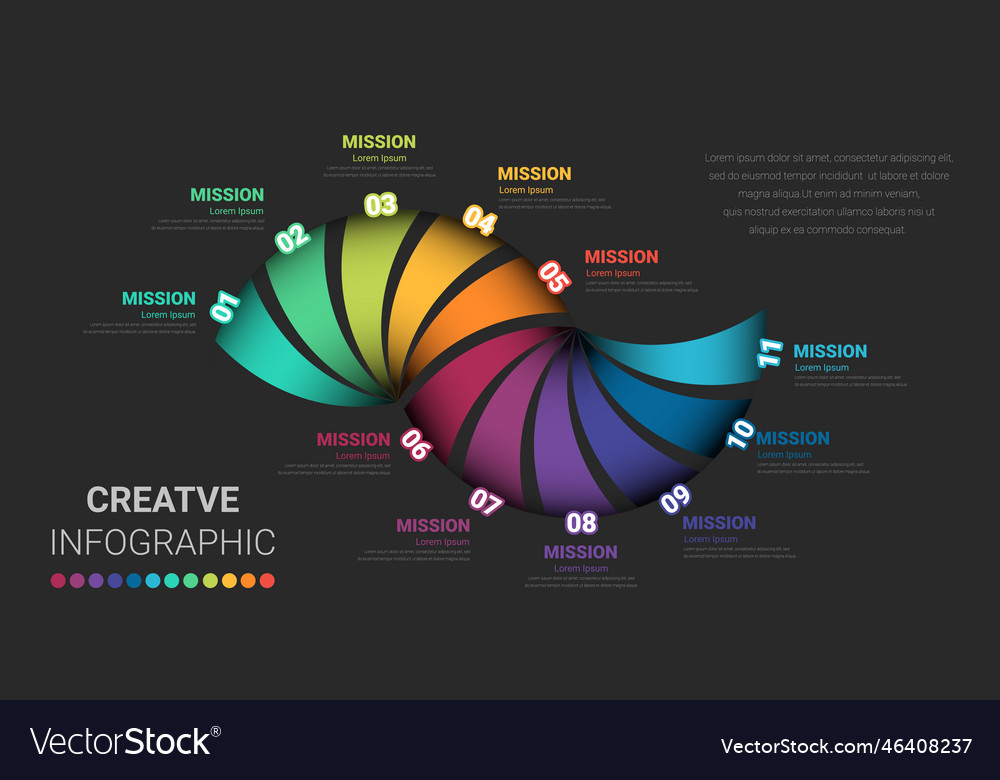 Infographic design template with numbers 11