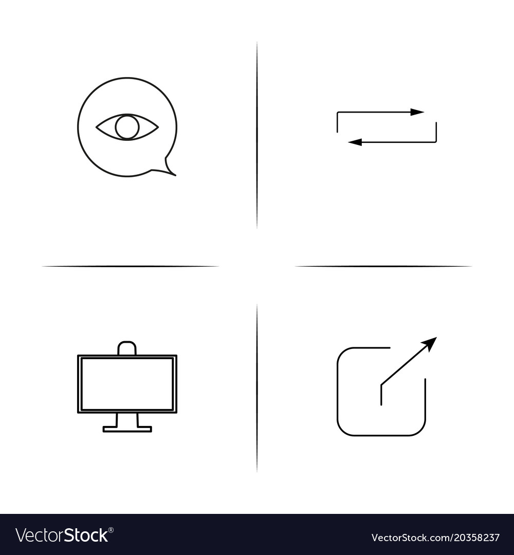 Interface simple linear icon setsimple outline