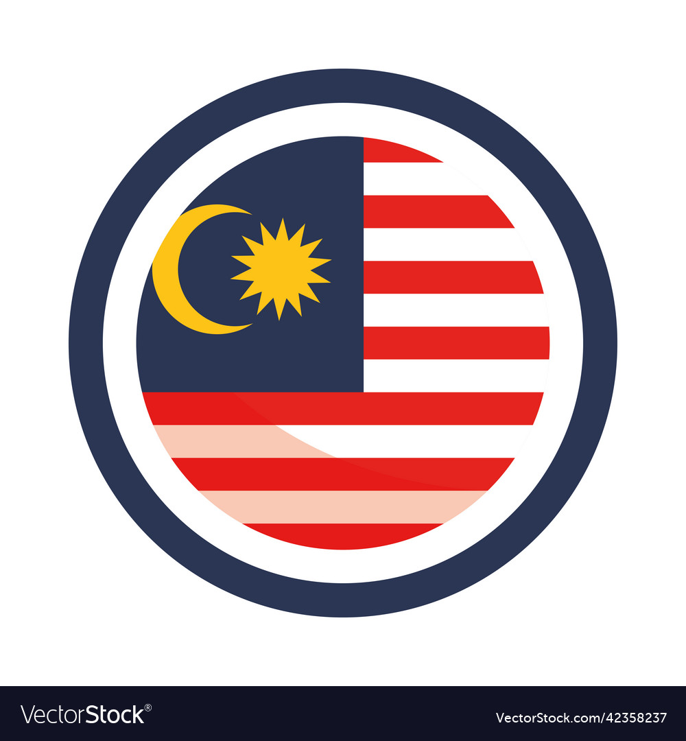 Malaysia Flag Button Royalty Free Vector Image