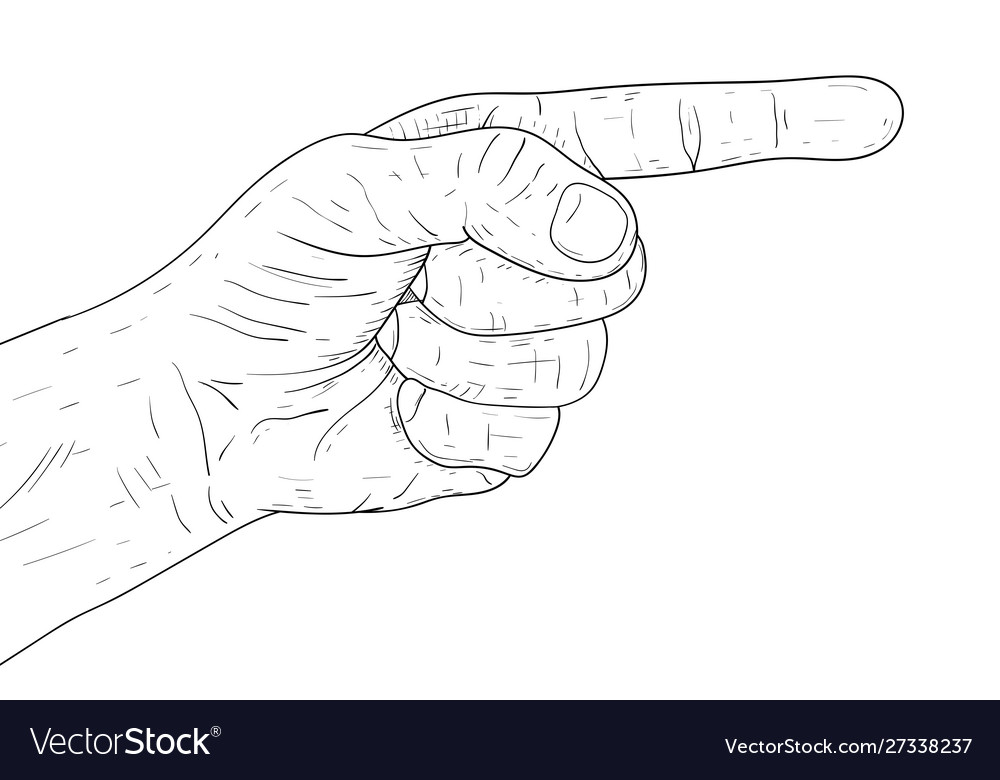 Man s thumb with index finger pointing
