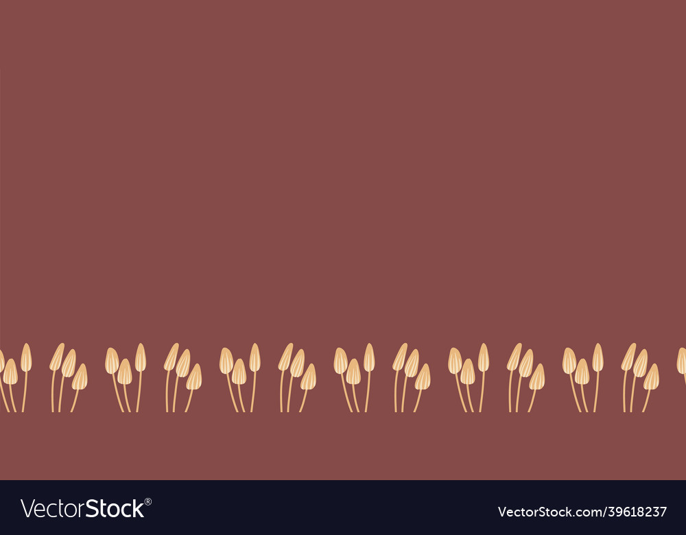 Mushroom border pattern repeat background design vector image Mushroom border pattern repeat background design