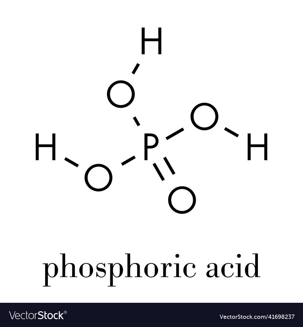 Phosphoric acid mineral molecule used Royalty Free Vector