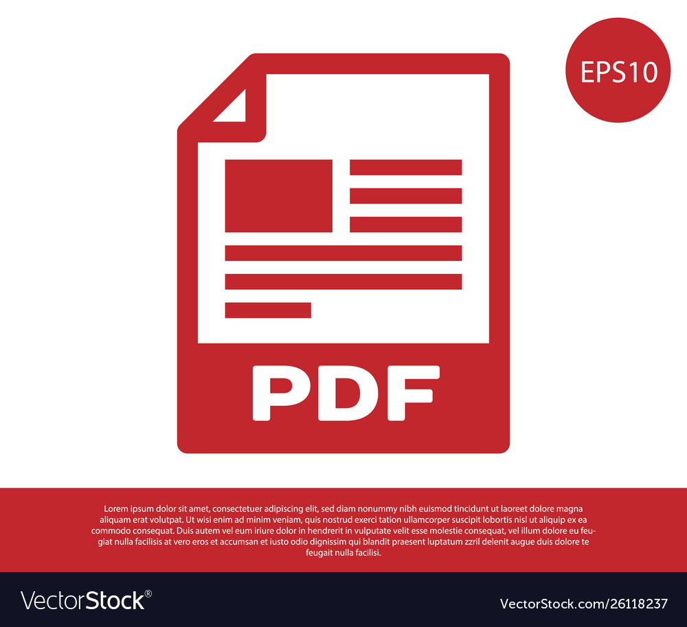 Red pdf file document icon download button vector image Red pdf file document icon download button