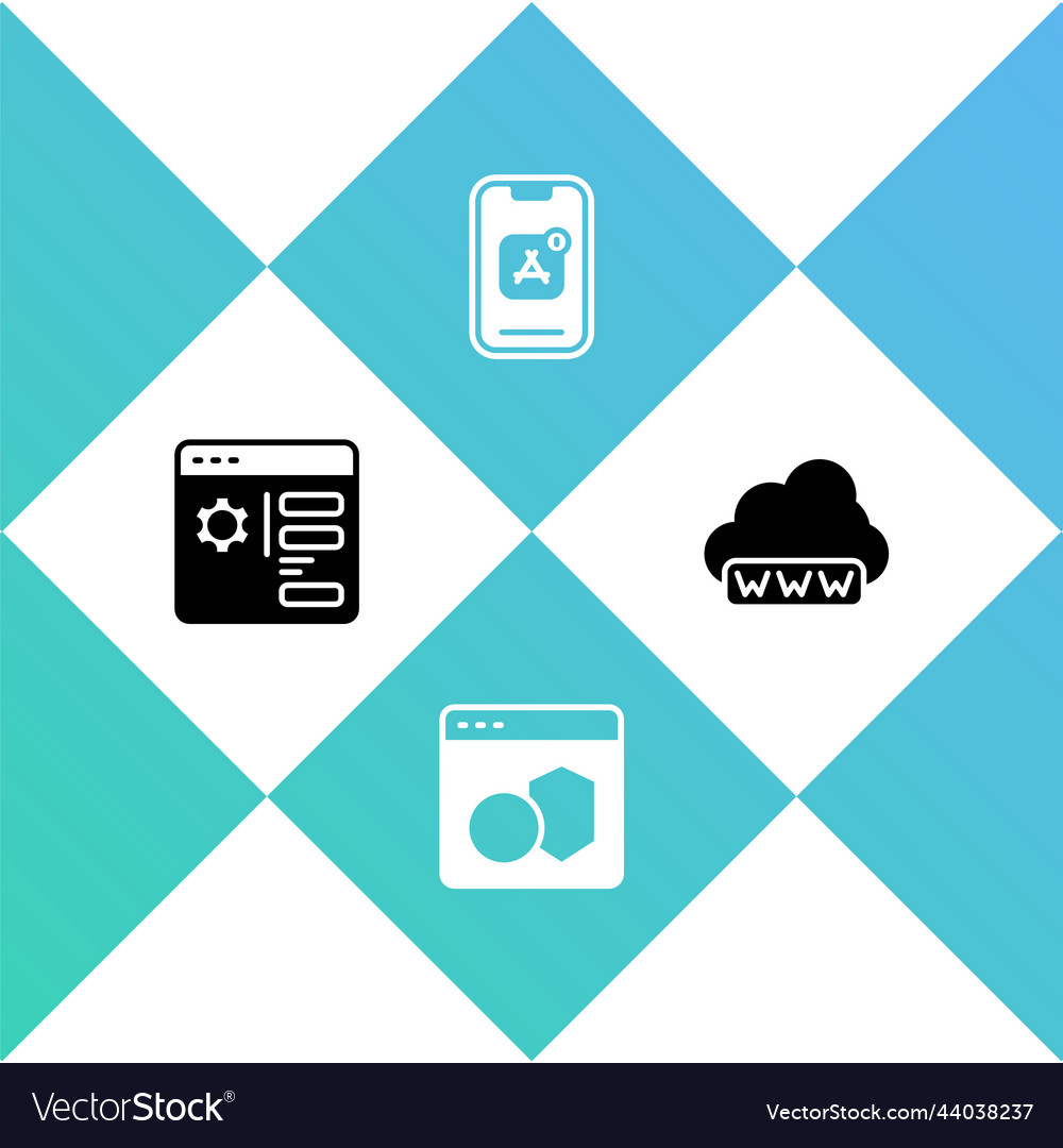 Browser-Einstellungssoftware mobile Apps und Web einstellen Vector Image Browser-Einstellungssoftware mobile Apps und Web einstellen