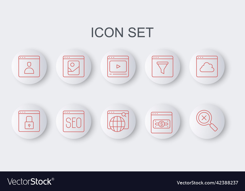 Set line magnifying glass and delete secure your vector image Set line magnifying glass and delete secure your