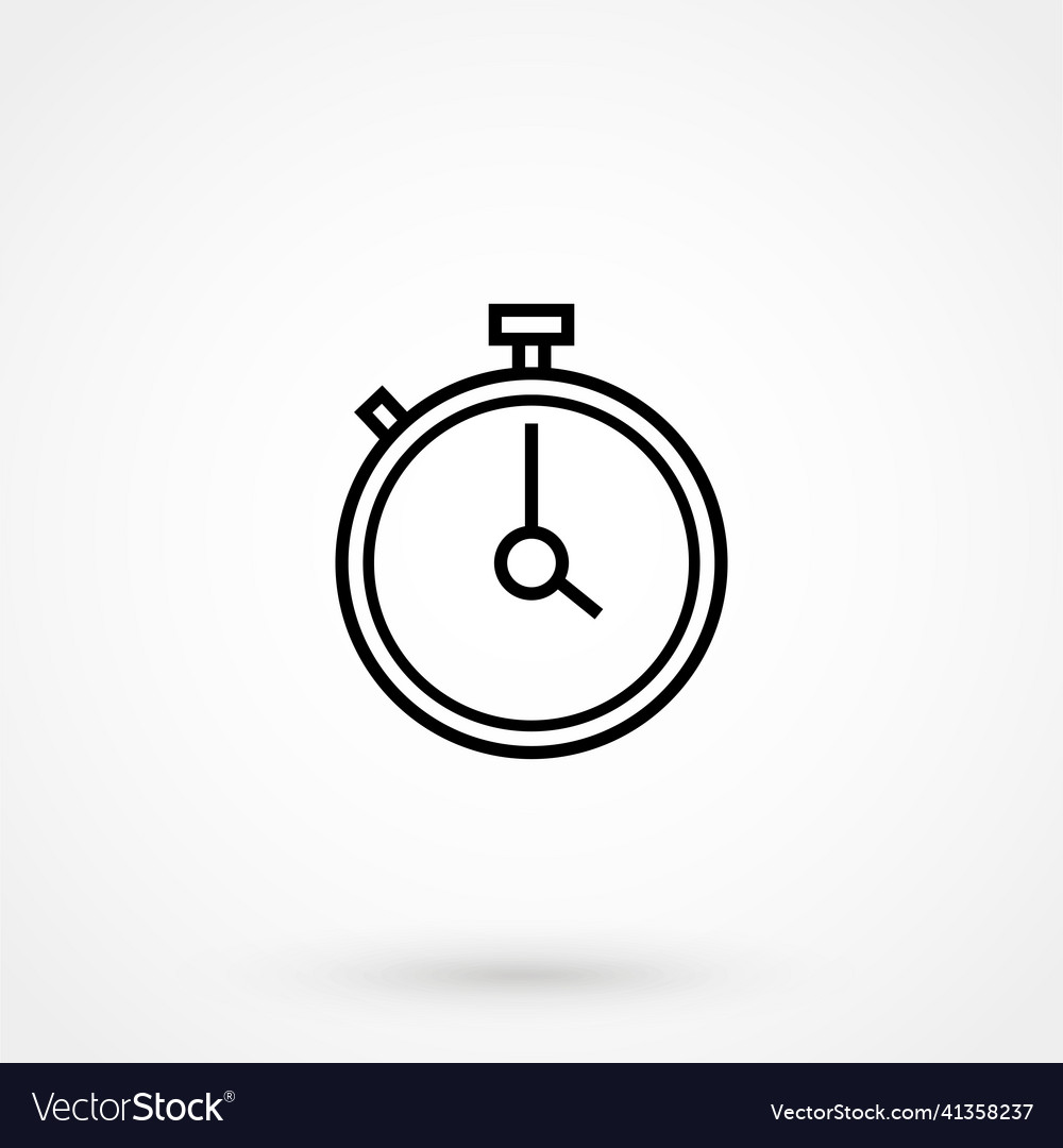 Stop watch icon thin line for web and mobile vector image Stop watch icon thin line for web and mobile