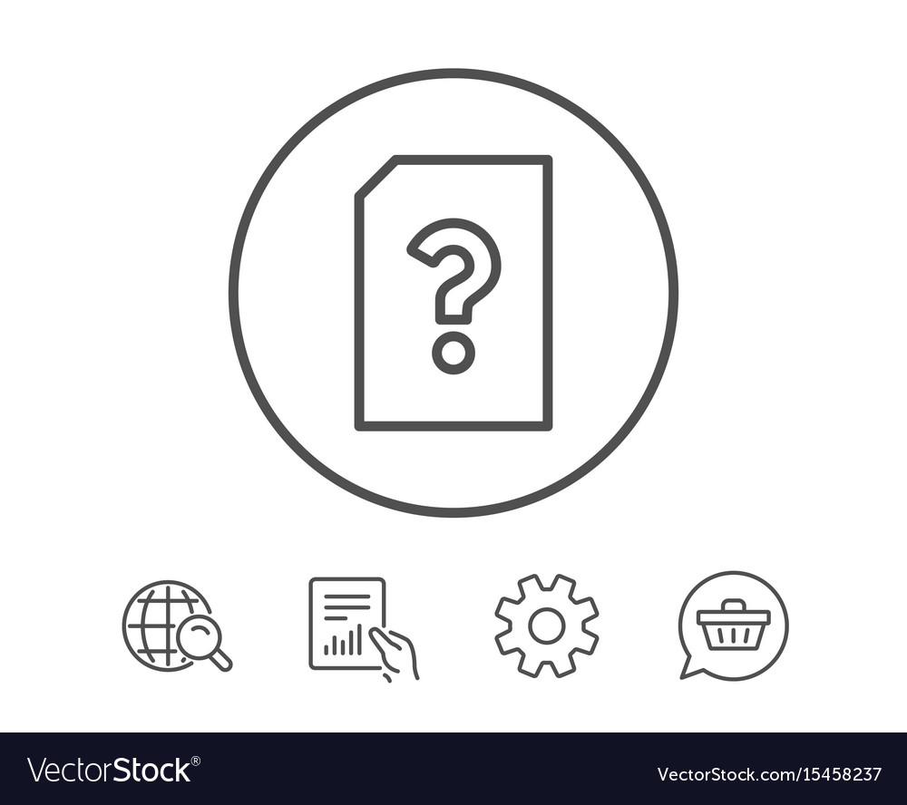 Unknown document line icon file with question