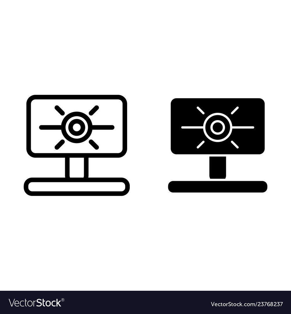 Web camera line and glyph icon computer cam vector image Web camera line and glyph icon computer cam