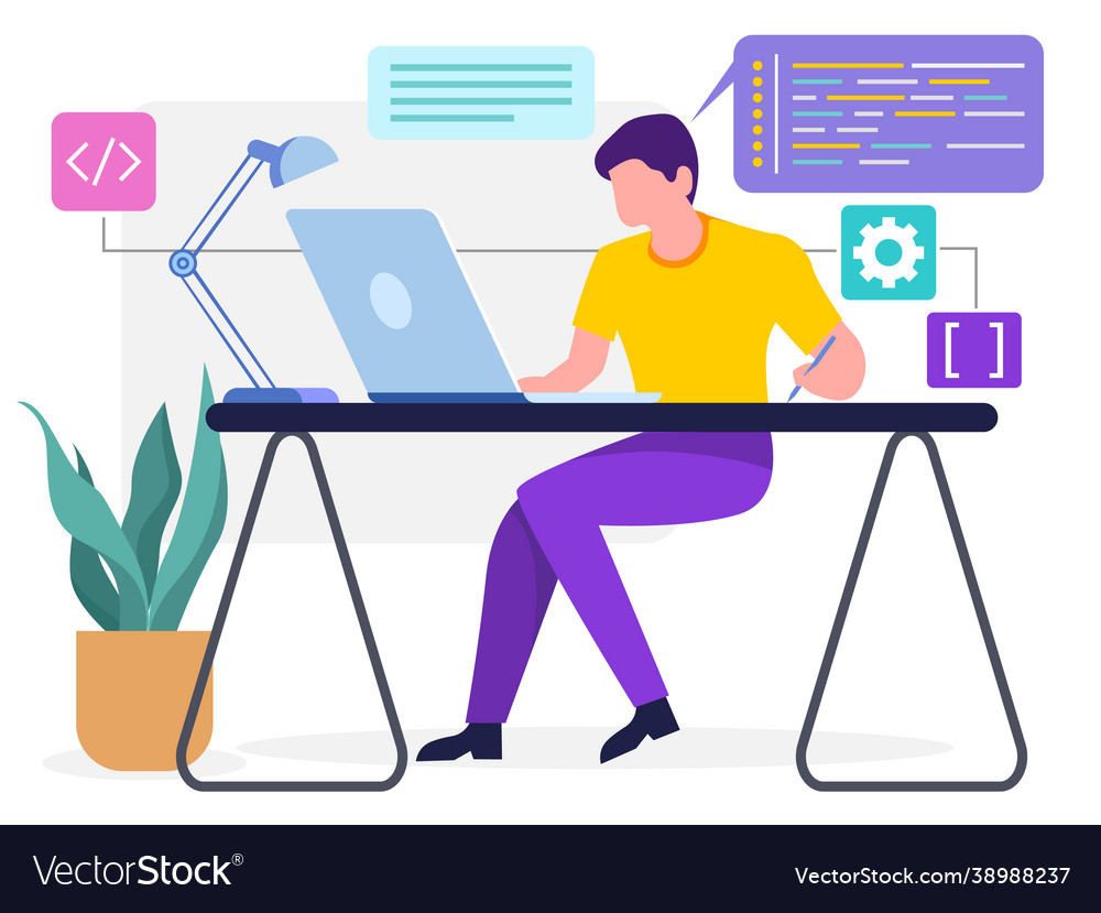 Web developer doing codding