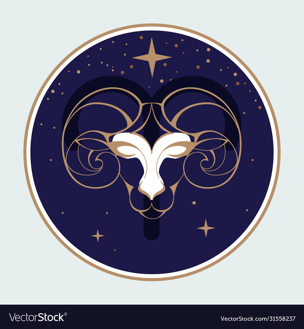 Witchcraft card with astrology aries zodiac sign Vector Image