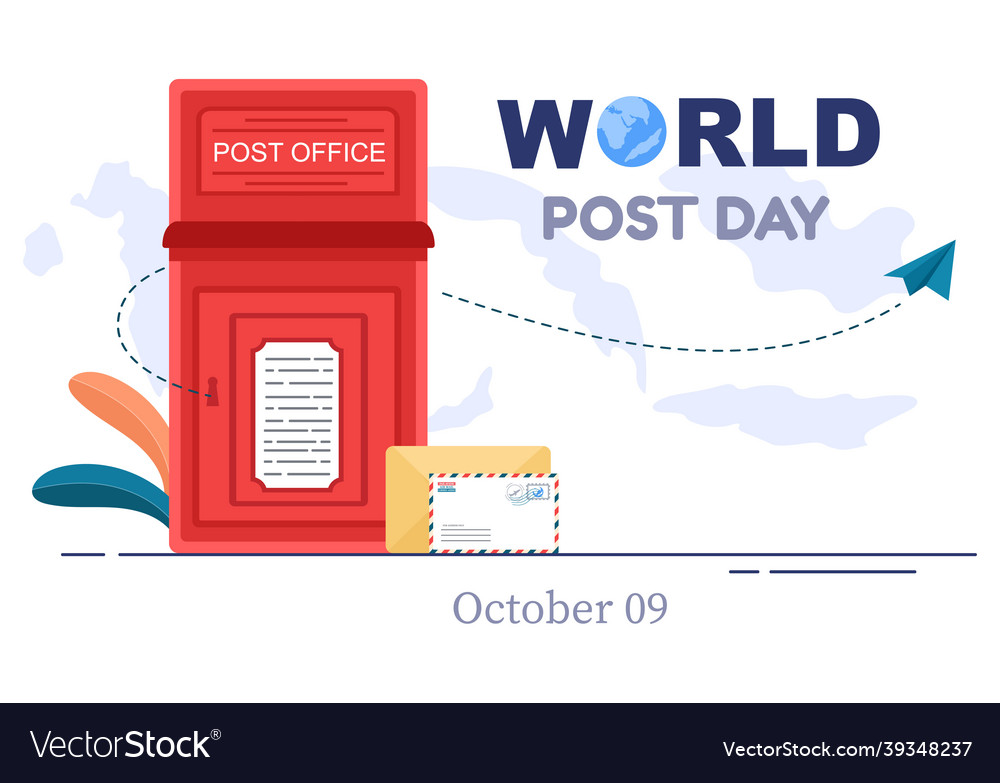 World post day background which is celebrated vector image World post day background which is celebrated