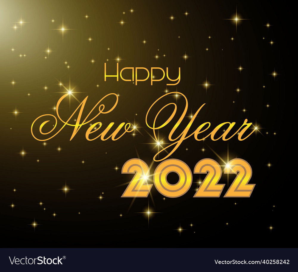 2022 new year effect text with black background