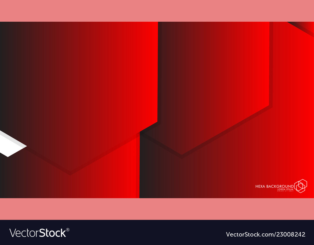 Abstract background hexagon red light and shadow