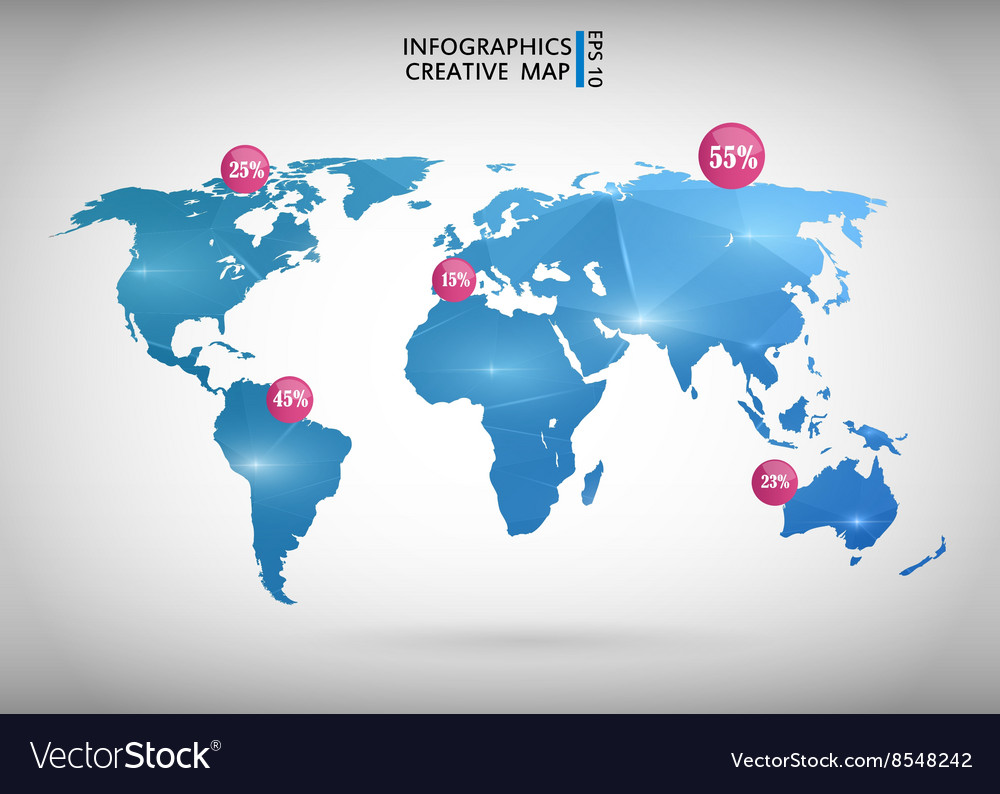 Abstract creative concept map of the world Vector Image