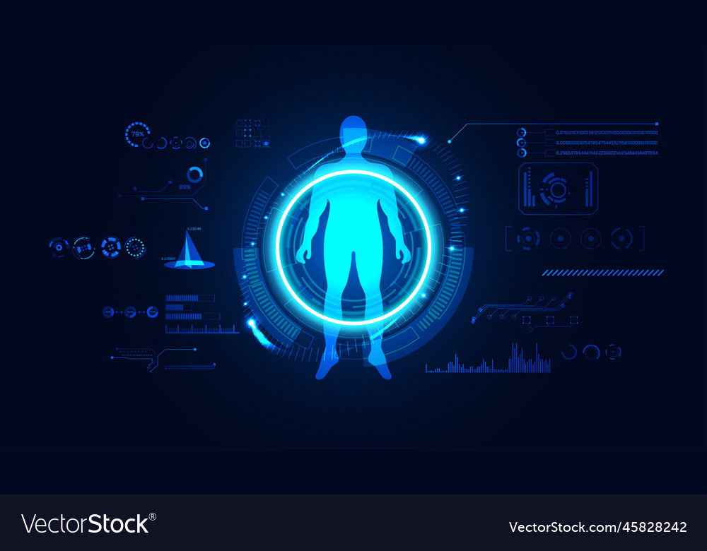 Abstract human science consist digital hud Vector Image