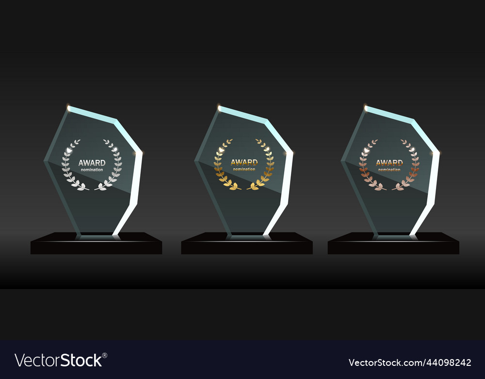 Award Glass Trophy Realistic Royalty Free Vector Image