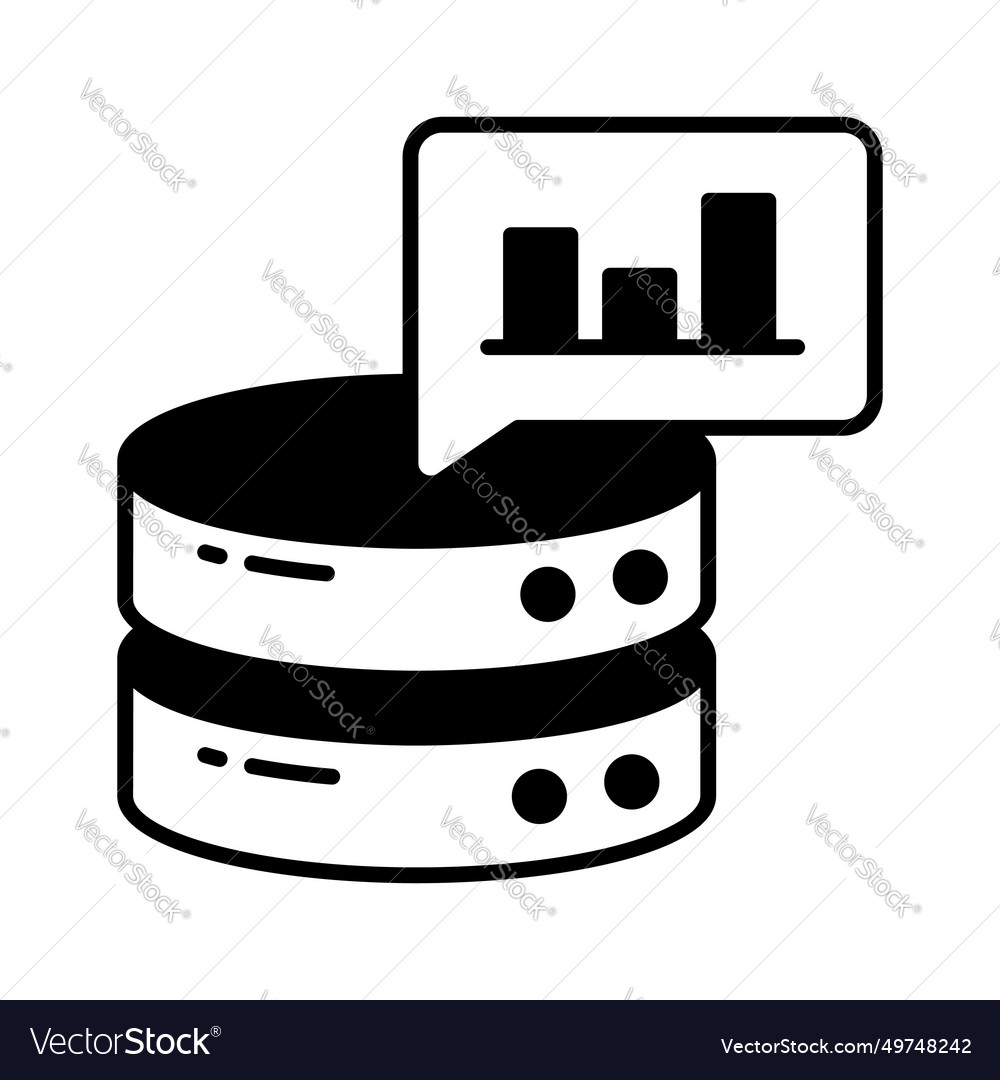 Bar chart with database showing concept