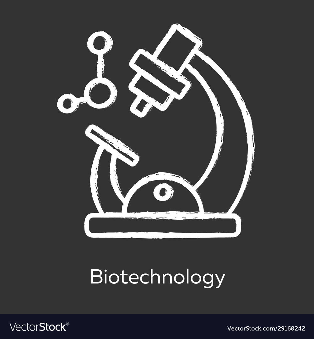 Biotechnology chalk icon biotech molecular Vector Image