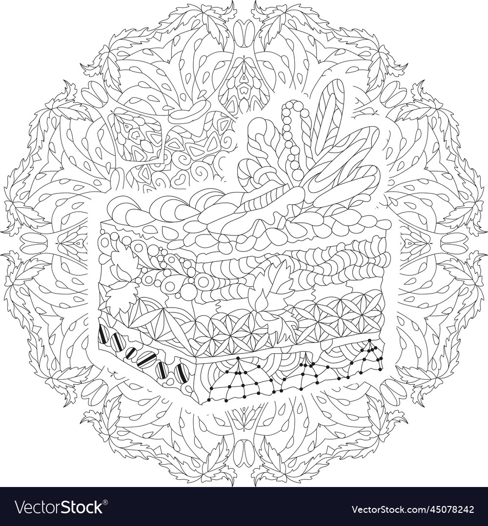 Decorative cake pattern on a patterned round