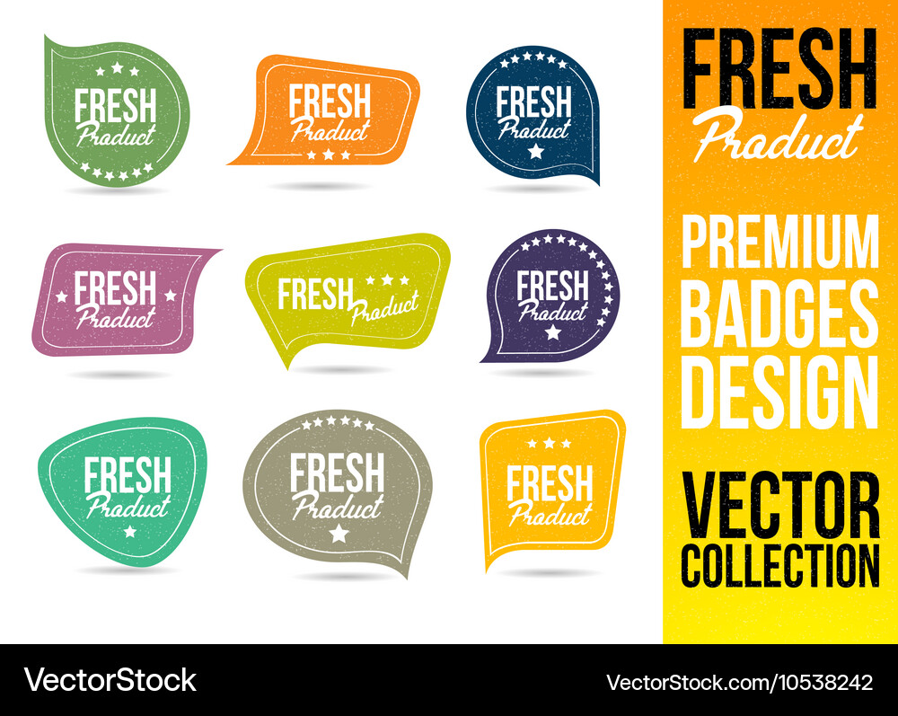 Fresh Product Logo Badge and Emblem Royalty Free Vector