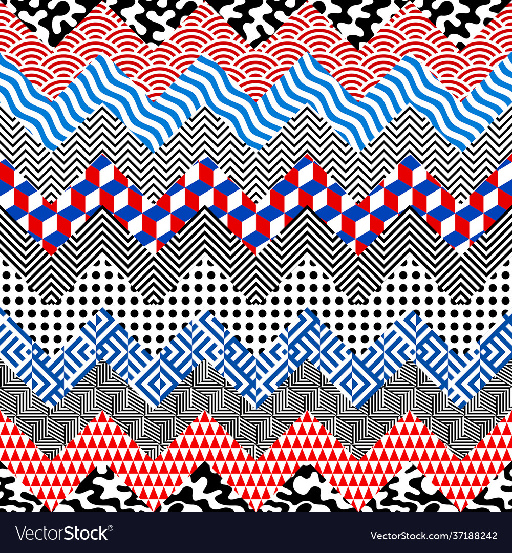 Geometric abstract pattern in patchwork style art vector image Geometric abstract pattern in patchwork style art
