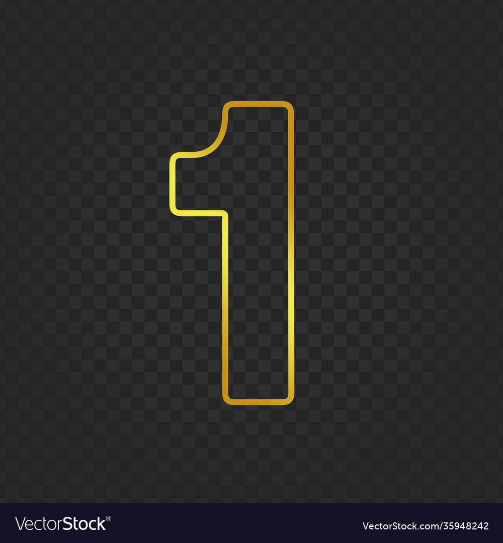Gold glittering number 1g Royalty Free Vector Image