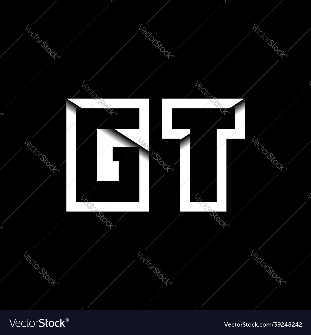 Gt monogram envelope shape style Royalty Free Vector Image