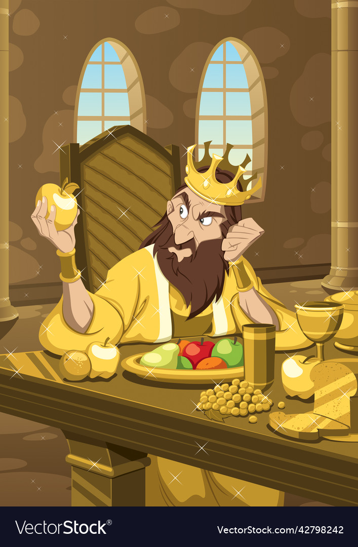 King midas touch Royalty Free Vector Image - VectorStock