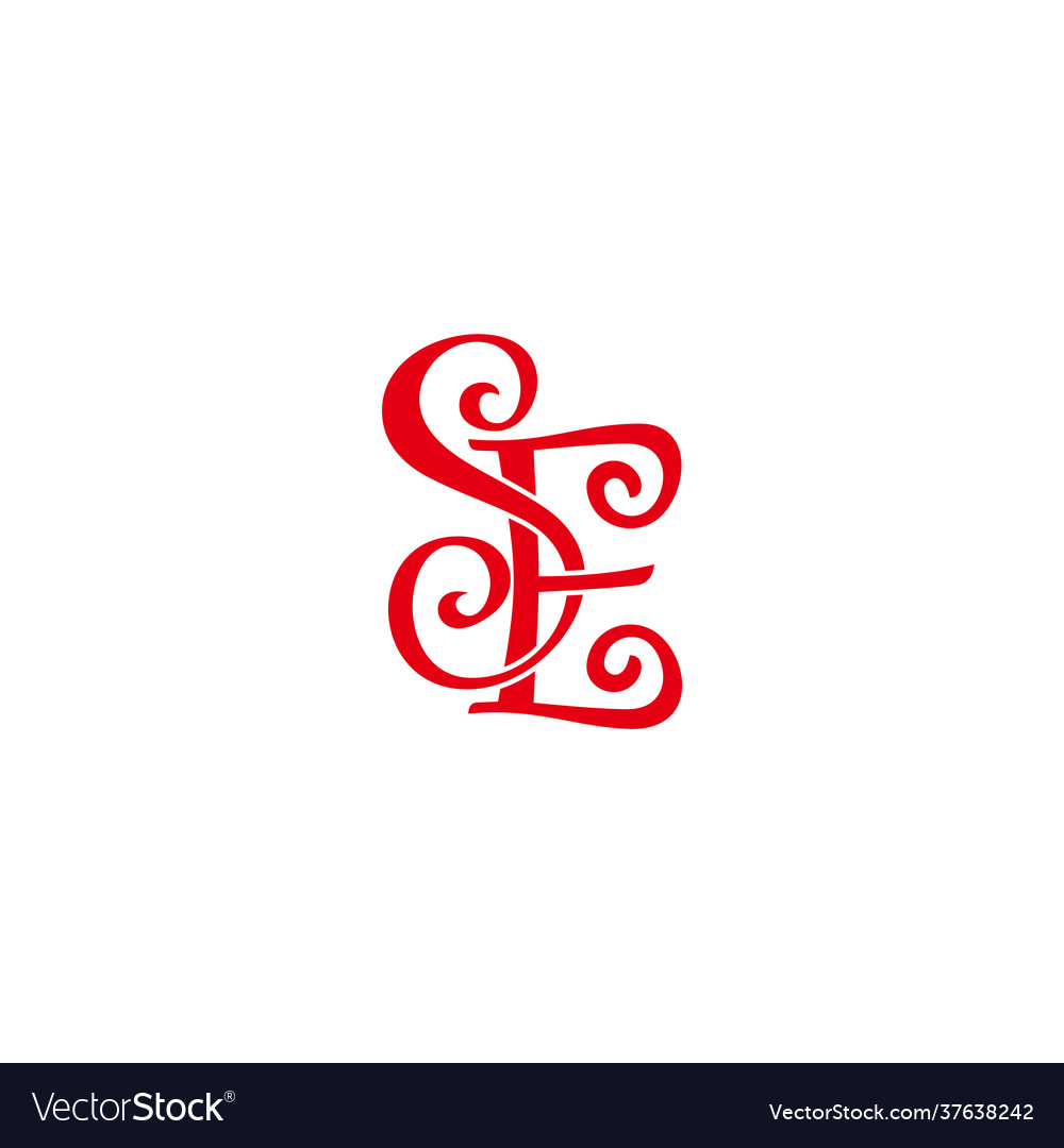 Letter se linked red ribbon logo Royalty Free Vector Image