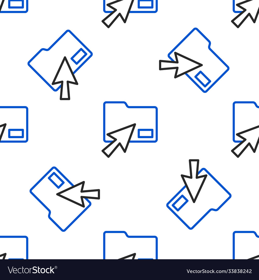 Line cursor click document folder icon isolated vector image Line cursor click document folder icon isolated