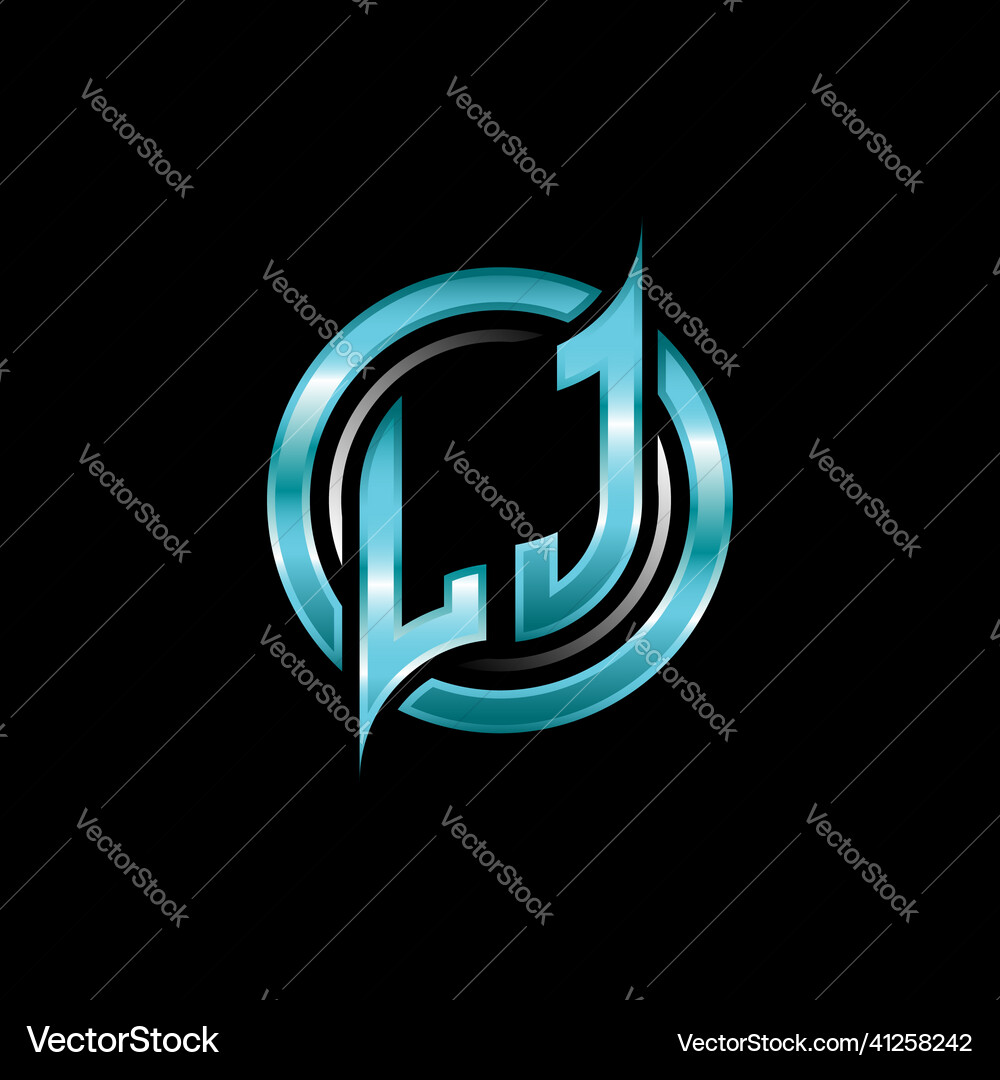 Lj initial monogram logo circle rounded Royalty Free Vector