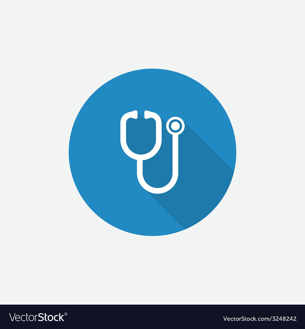 Medical flat blue simple icon with long shadow