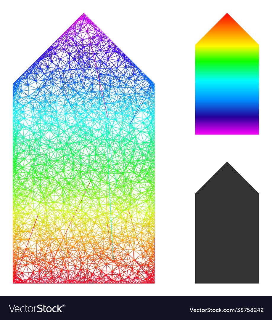 Rainbow net gradient direction up icon vector image Rainbow net gradient direction up icon