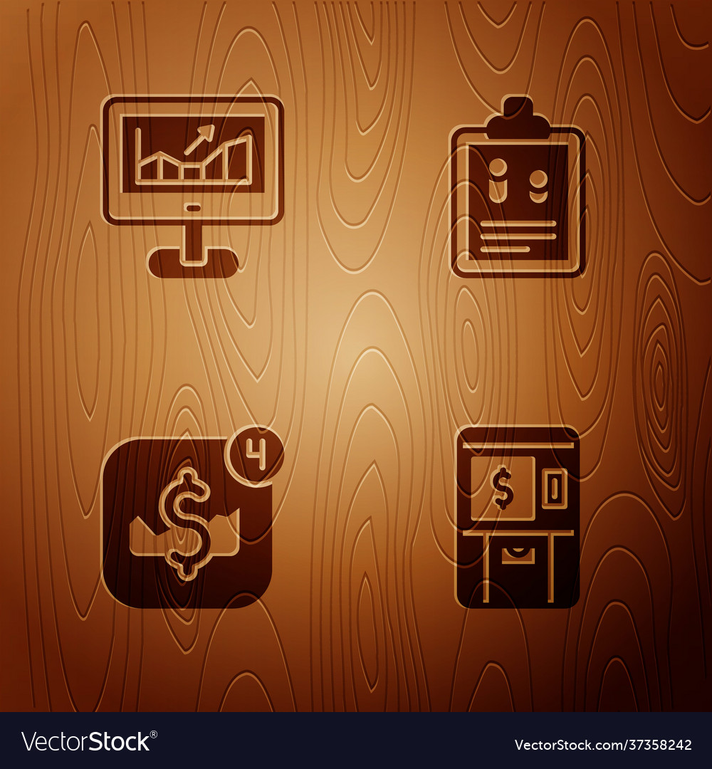 Set atm and money computer with growth graph