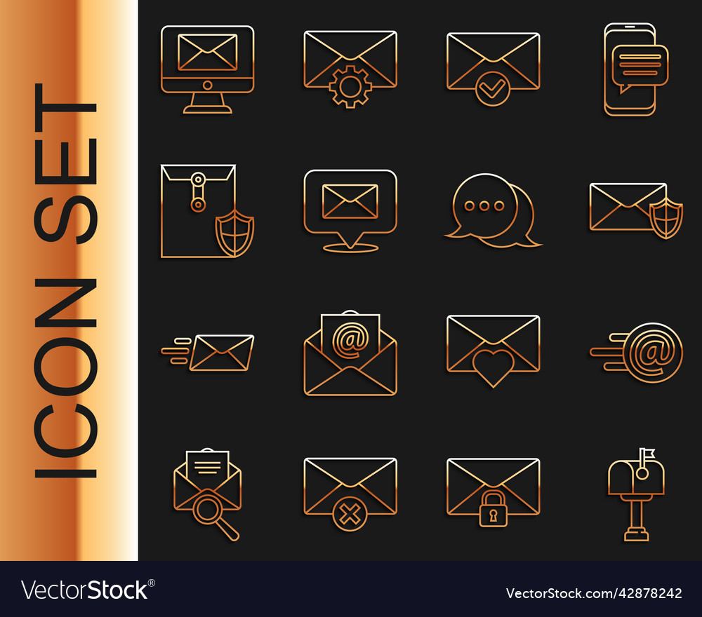 Set line mail box and e-mail envelope vector image Set line mail box and e-mail envelope