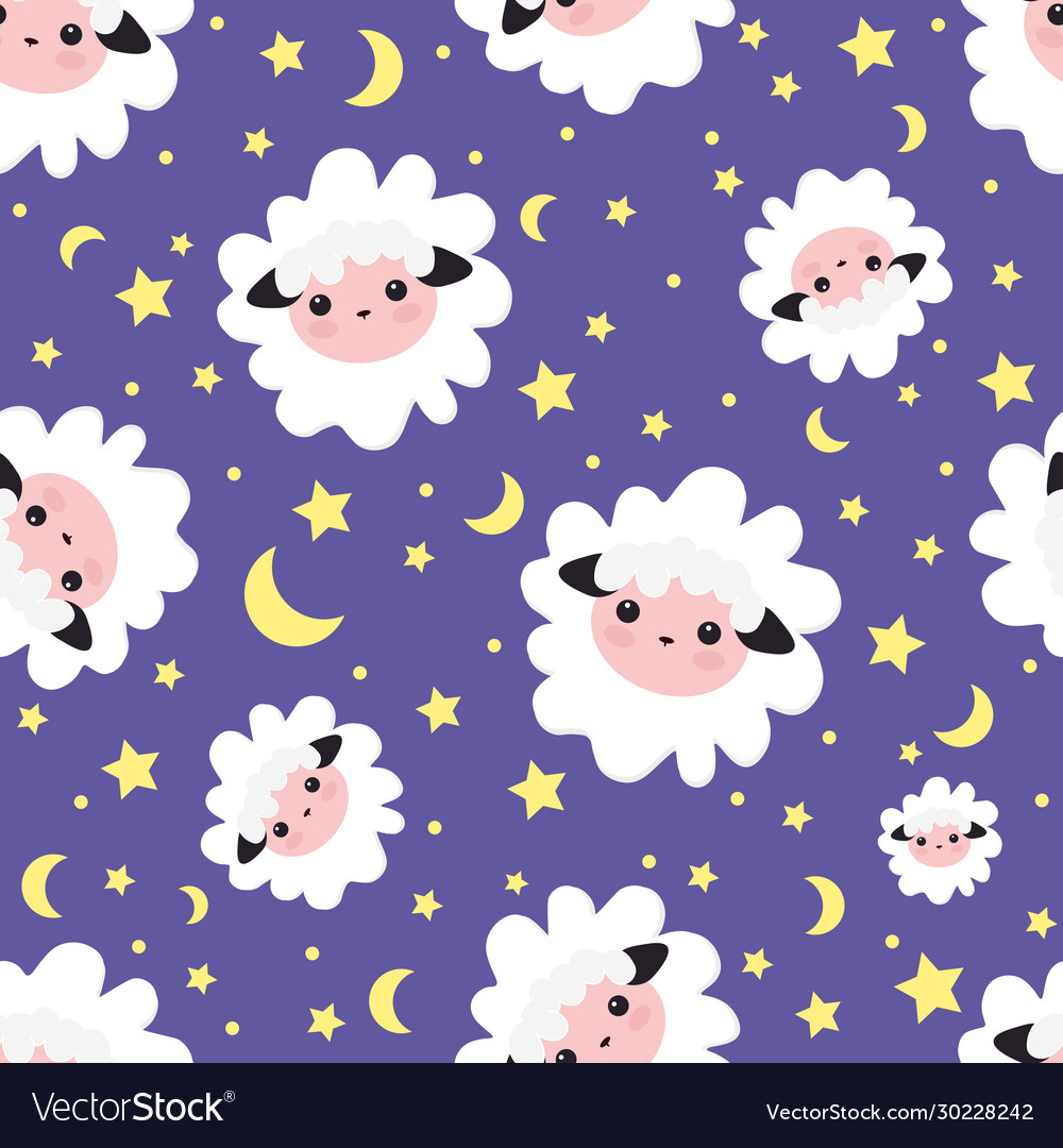 Sleeping dreams pattern vector image Sleeping dreams pattern