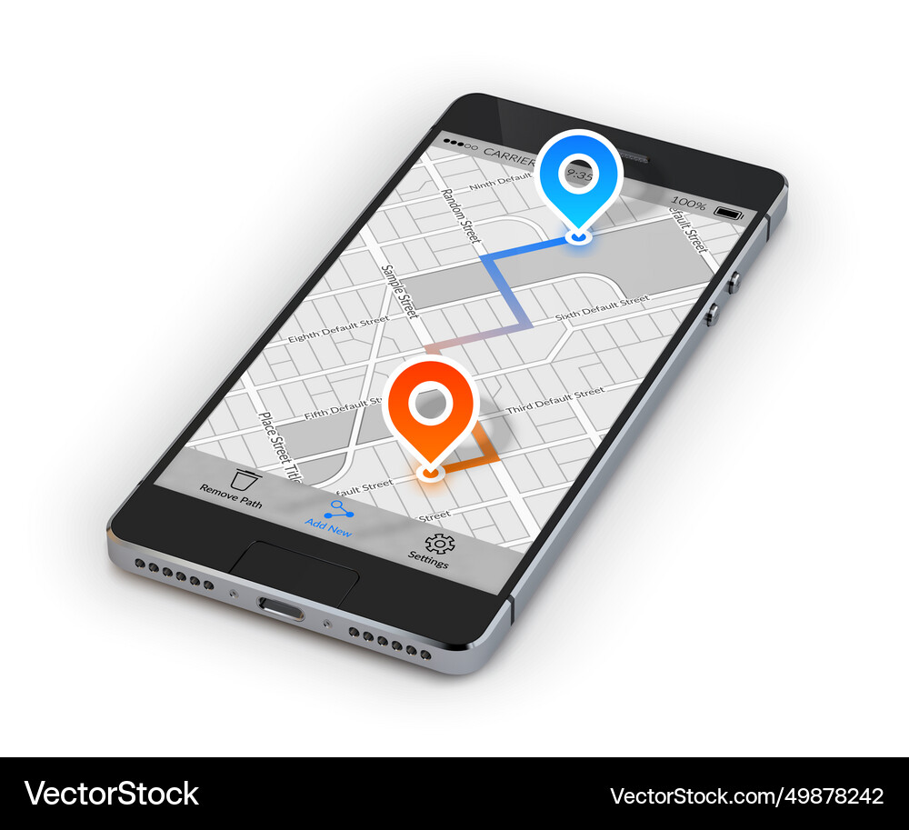 Smartphone mobile navigation Royalty Free Vector Image
